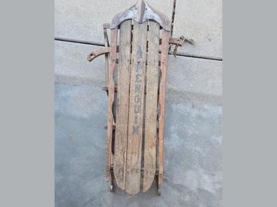 Vintage Garton "Penguin" Brand Snow Sled for Decoration