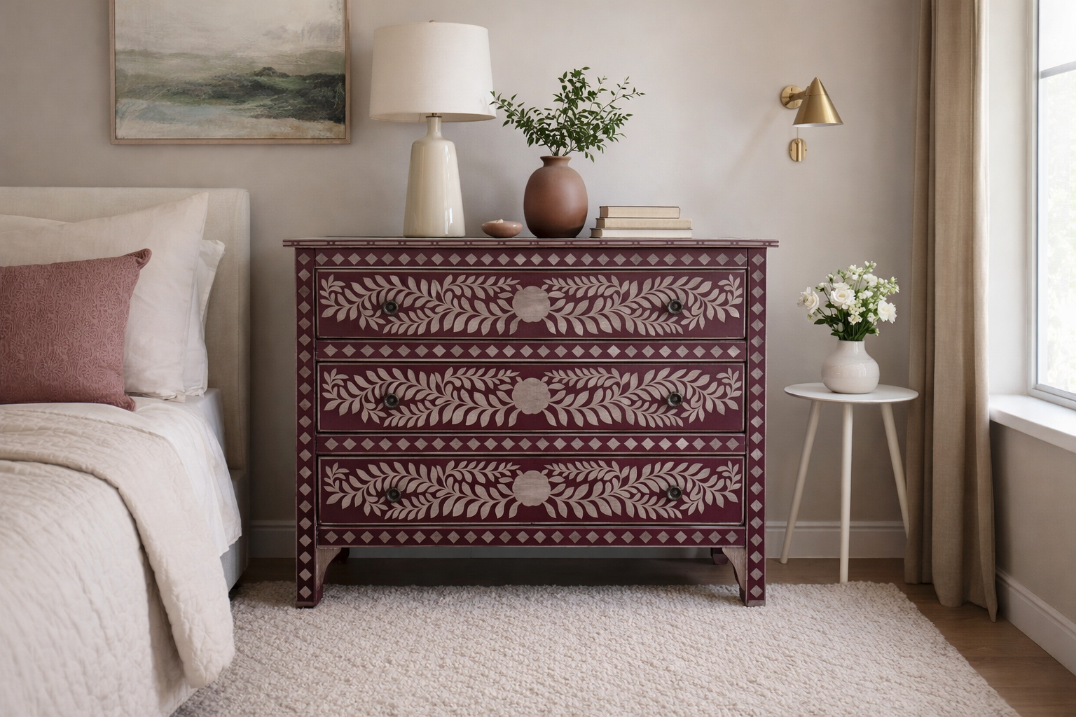 Vintage Hand-Painted Statement Dresser