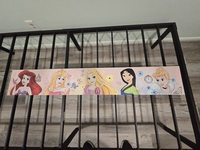 Disney Princess Wall Decor Panel - Ariel, Aurora, Rapunzel, Mulan, Cinderella