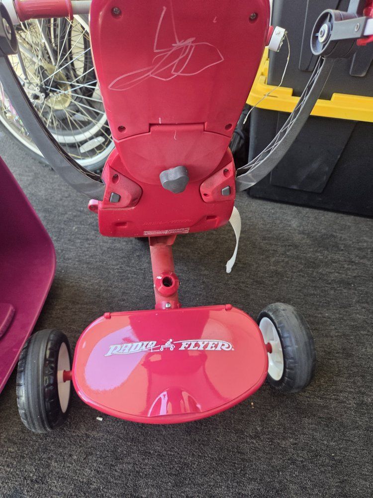 Radio Flyer Red 4-in-1 Stroll 'N Trike Toddler Push Tricycle with Canopy
