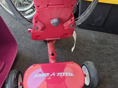 Radio Flyer Red 4-in-1 Stroll 'N Trike Toddler Push Tricycle with Canopy
