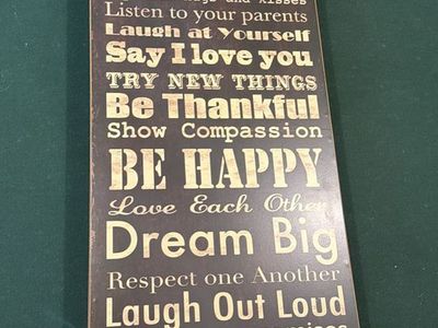 Family Rules Wooden Wall Art Sign 12x36