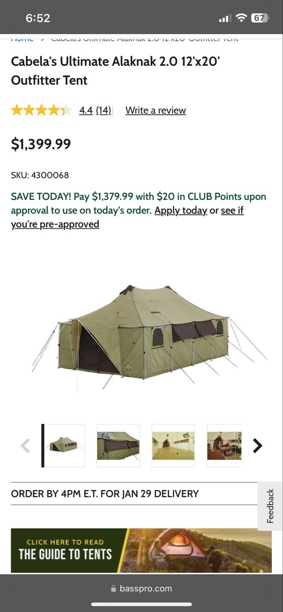 Cabelas Tent With Stove ,and Extras