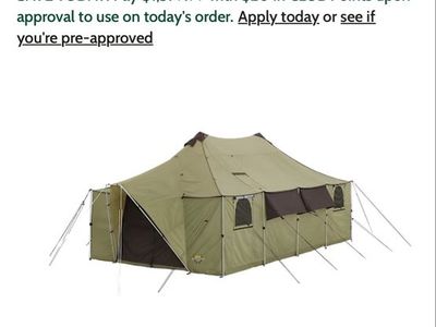 Cabelas Tent With Stove ,and Extras