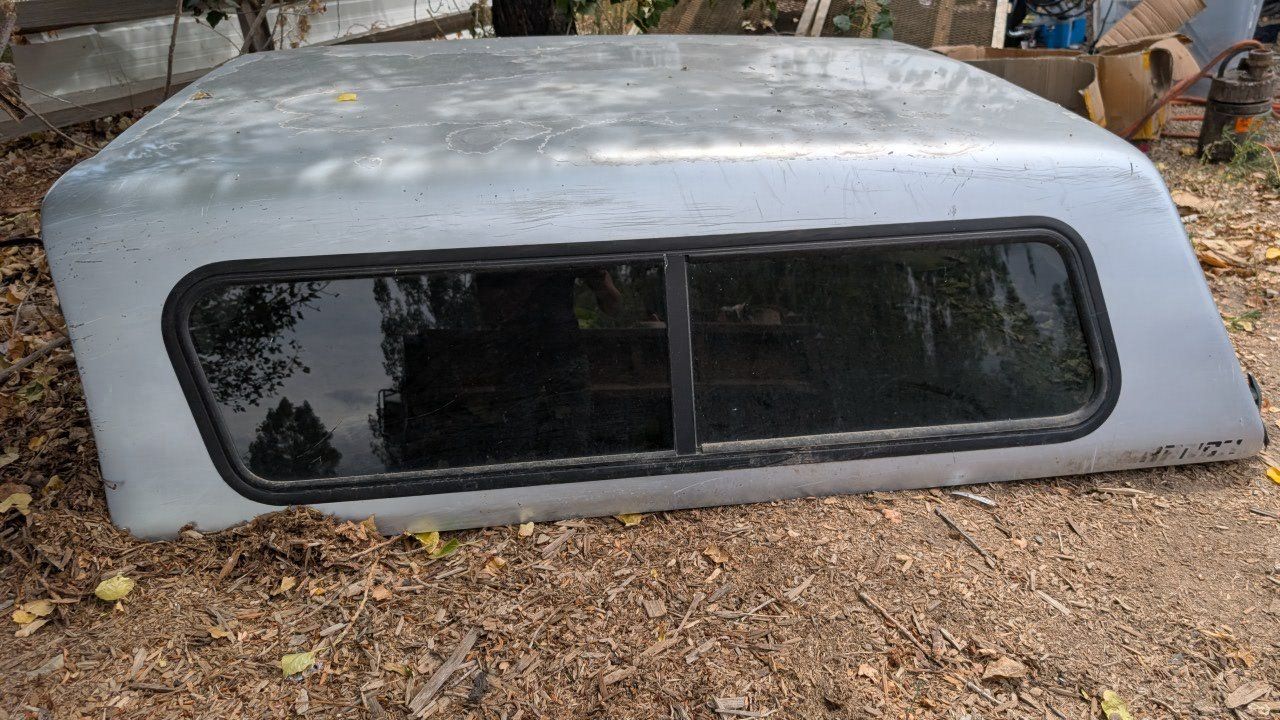 Silver Truck Shell Camper Shell with Sliding Windows
