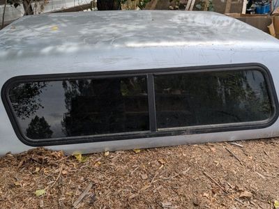 Silver Truck Shell Camper Shell with Sliding Windows