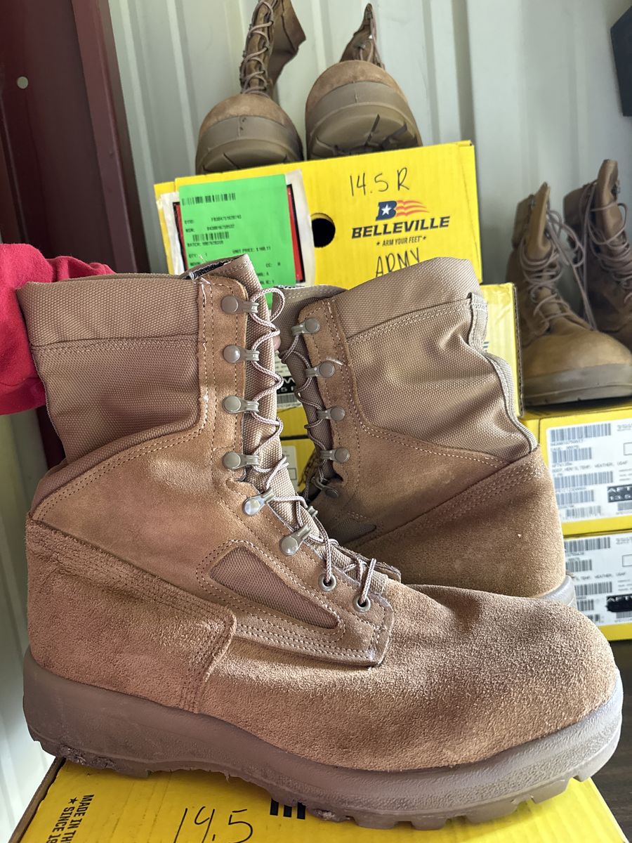 Mens Tan Combat Boots belleville Size 14.5 Wide