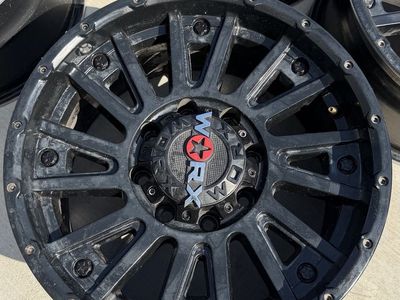 Set of 4 Worx Black Off-Road Truck Wheels / Rims with Center Caps 18x9 8 lug