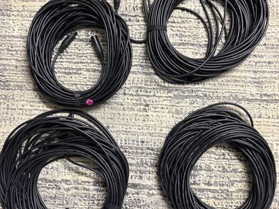 Canare L-4E6S 100ft XLR Microphone Cables (4-Pack) Made in Japan - Pro Audio Interconnects. Male to Female 3-pin. Black/gold.