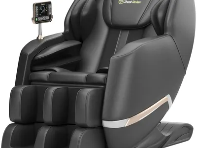 Real Relax Full Body Zero Gravity Shiatsu Recliner Electric Massage Chair, Black