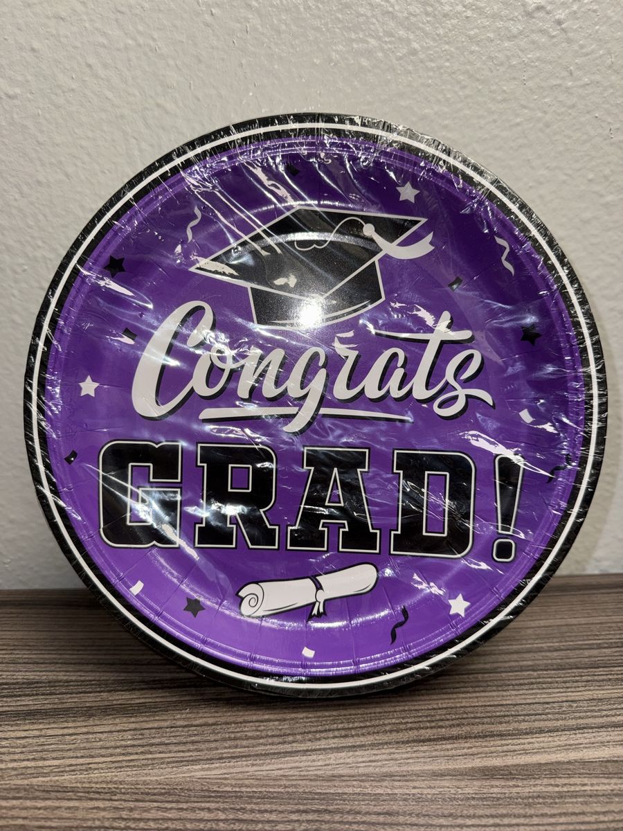 Purple Graduation Plates