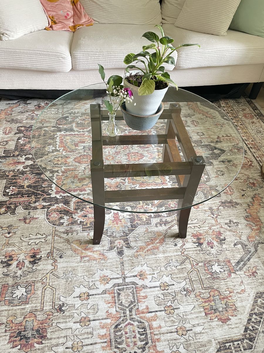 Glass coffee table