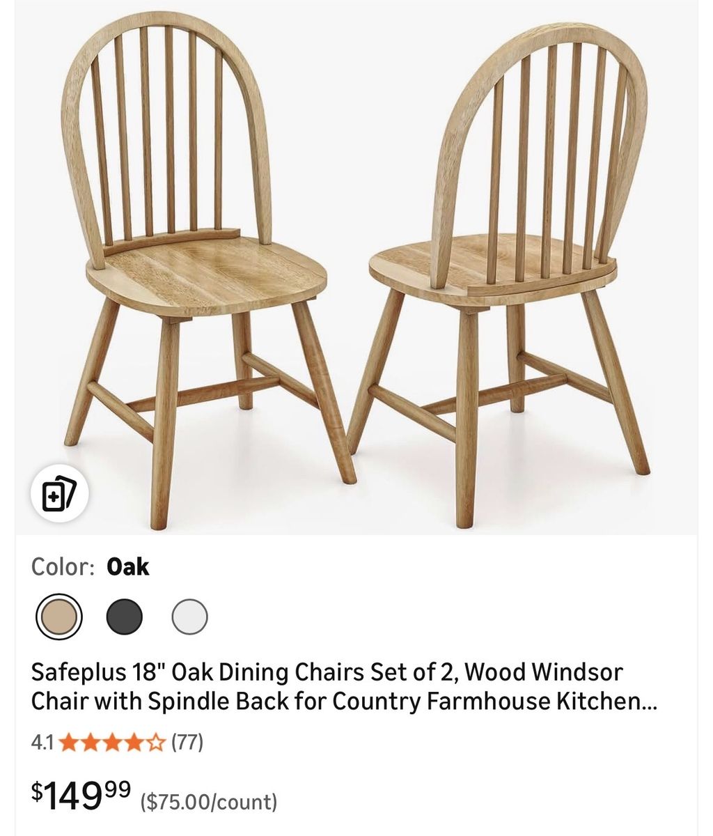 Oak Dining Chairs Set of 2
