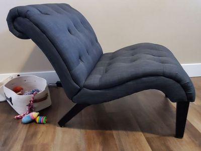 Gray/Blue Lounge Chair