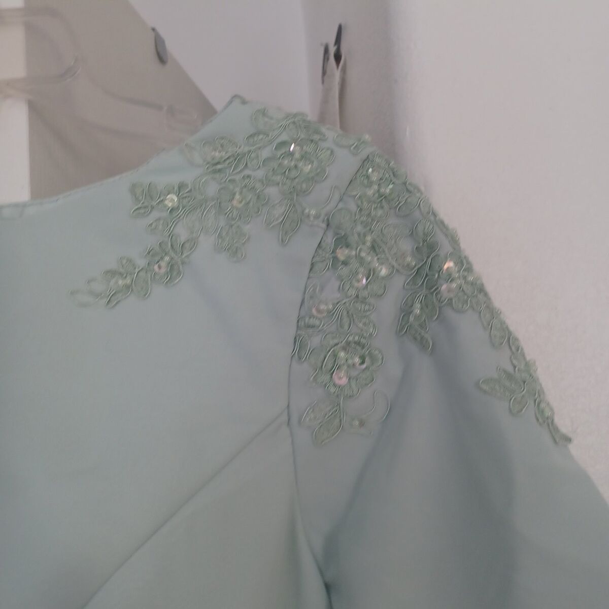 size 12 Modest Sage Green formal dress