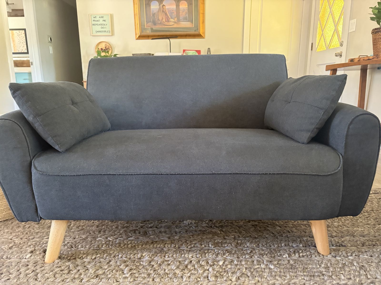 Dark gray fabric loveseats