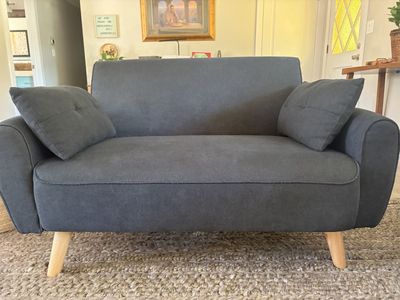 Dark gray fabric loveseats