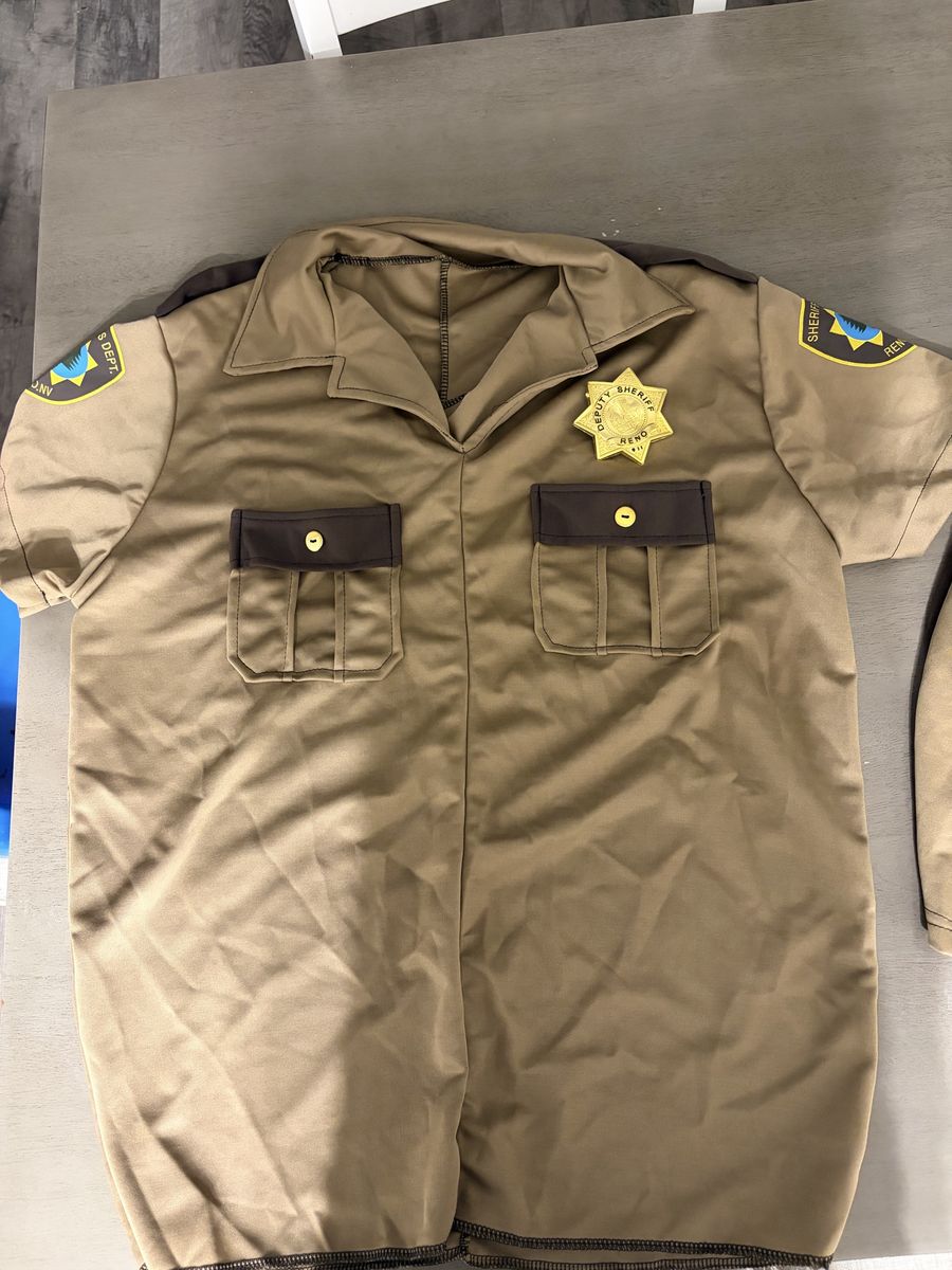 Adult Reno 911 Deputy Sheriff Costume Shirt and Shorts Set