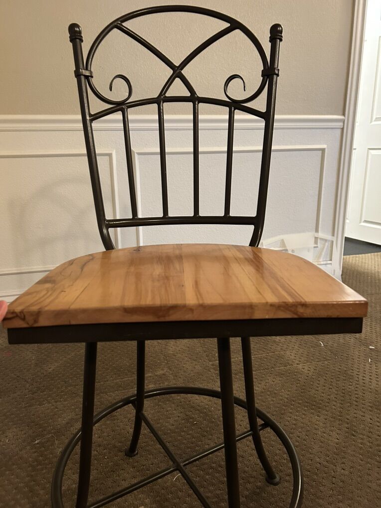 4 Wood & Metal Barstools