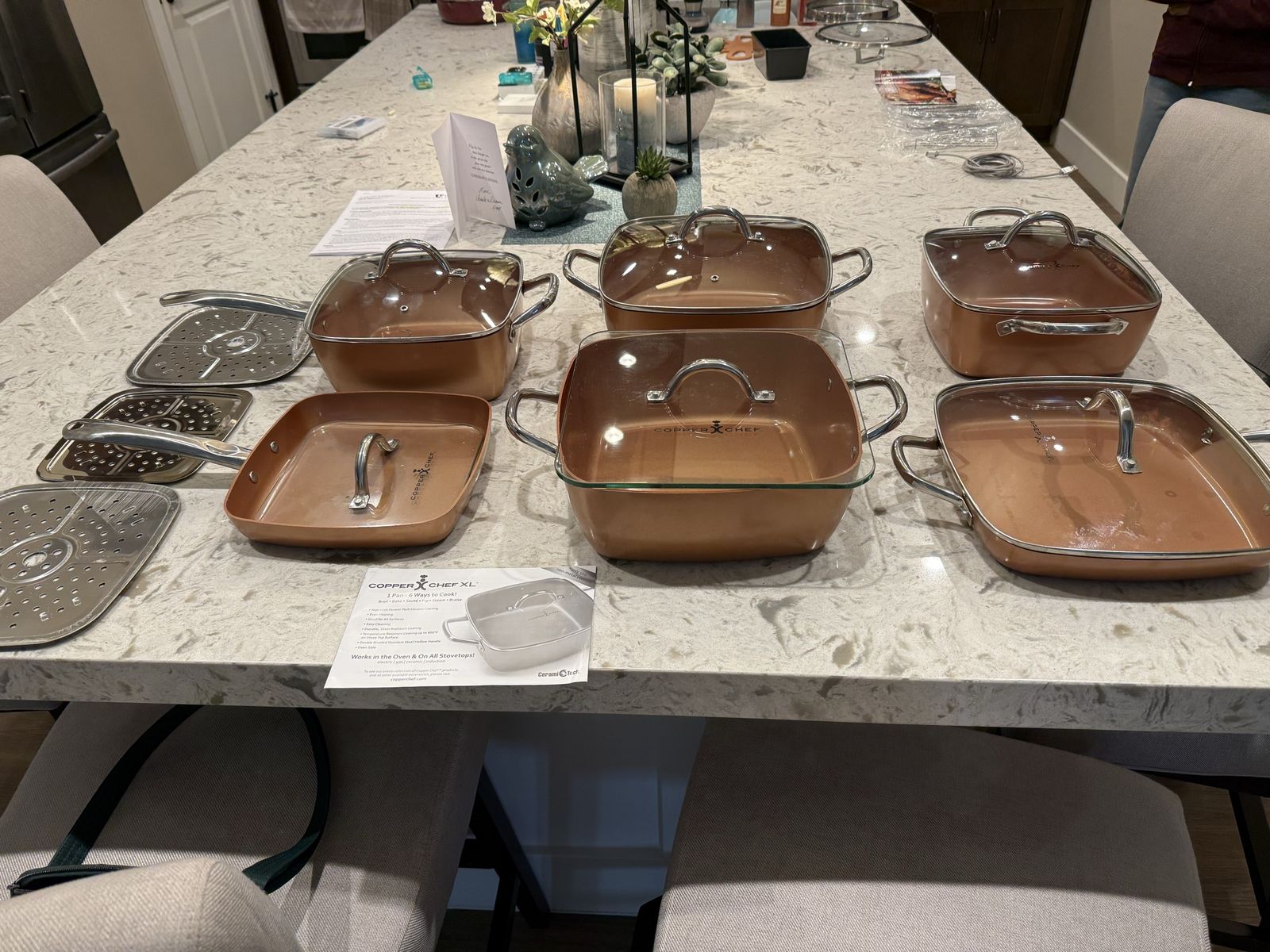 Copper Chef cookware plus saucepans