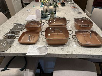 Copper Chef cookware plus saucepans