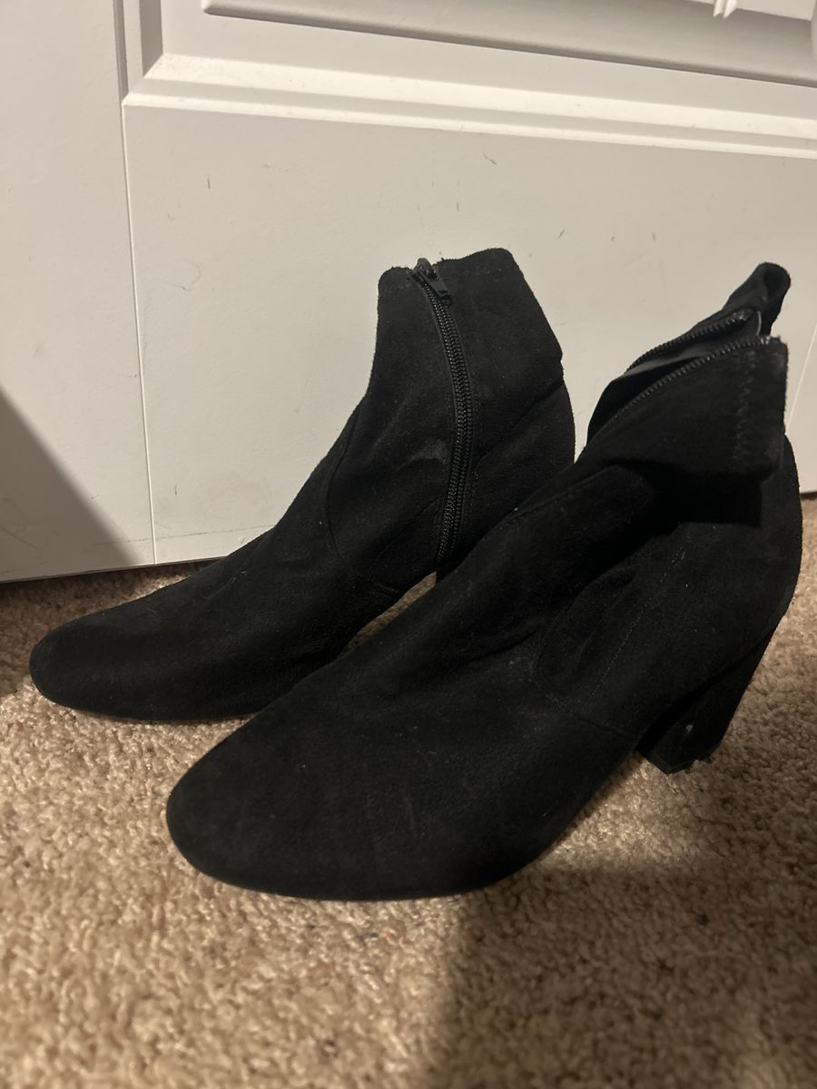 Black Ankle Booties - Size 6 1/2, 3-inch Heel