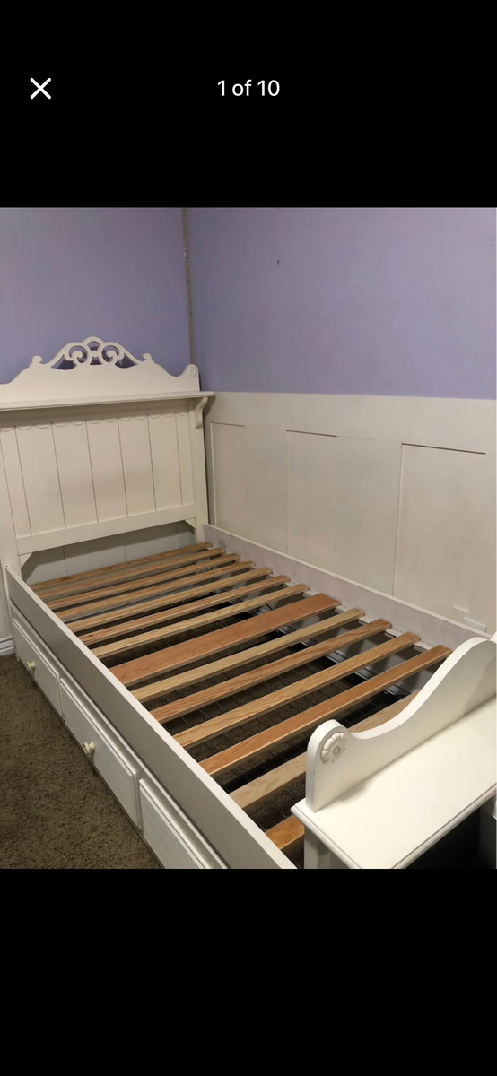 Pottery Barn Twin Trundle, dresser and entertainment set