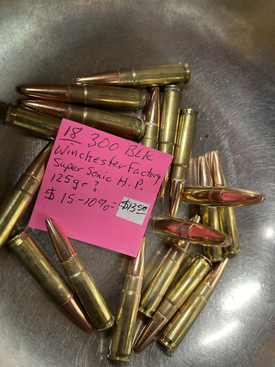 18 rounds Winchester Factory 300 BLK Super Sonic HP 125gr ? Ammo.