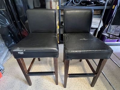 2 Counter Height Upholstered Bar Stools – Solid Wood - $75 for the pair