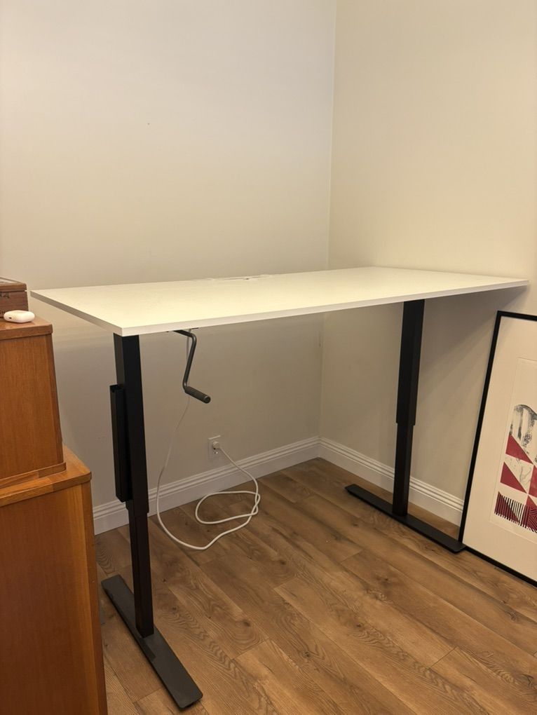 Sitting/Standing Desk IKEA Trotten White Top