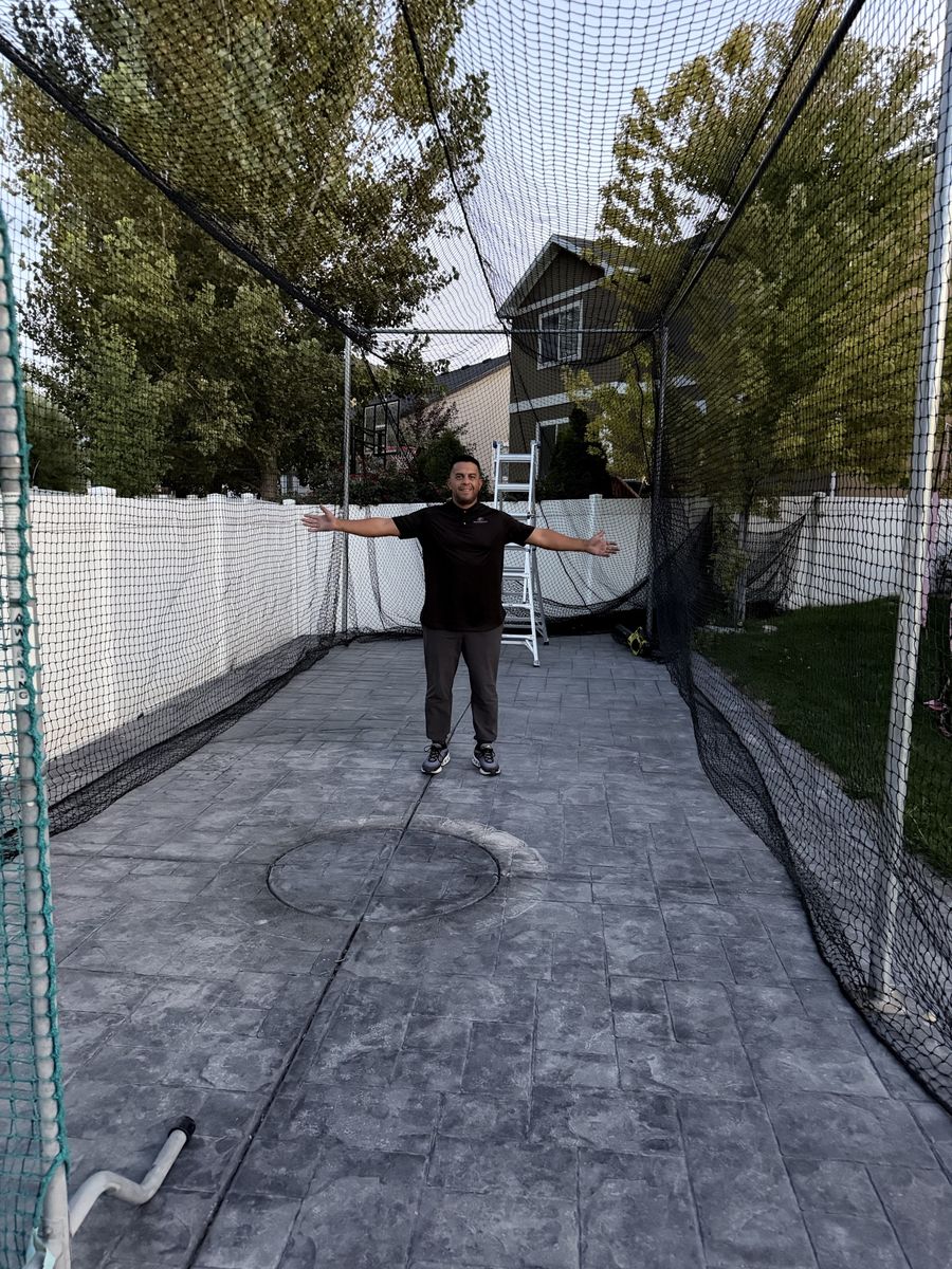 Batting cage setup