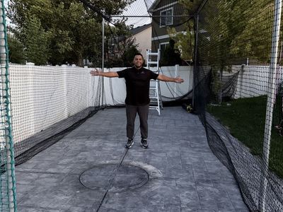 Batting cage setup
