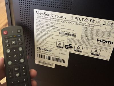 ViewSonic 65” 4K Commercial Display + Wall Mount - 2024 Model (CDE6530)