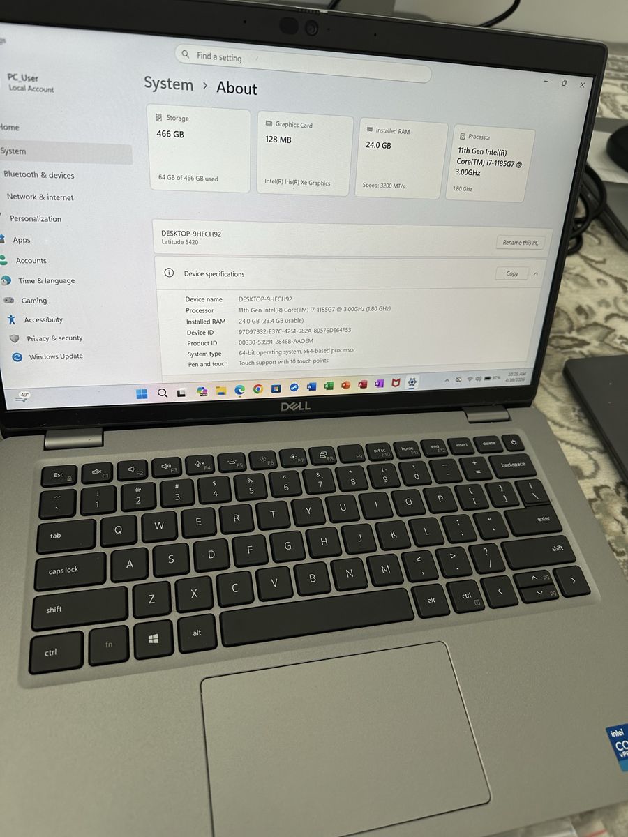 Dell Touch Laptop i7 Core 11th Gen 24 GB RAM SSD