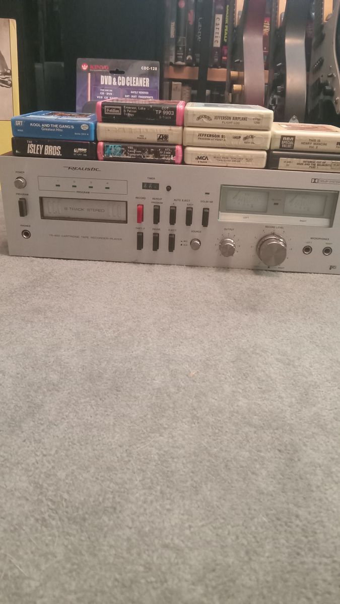 Vintage Realistic 8 track player with tapes