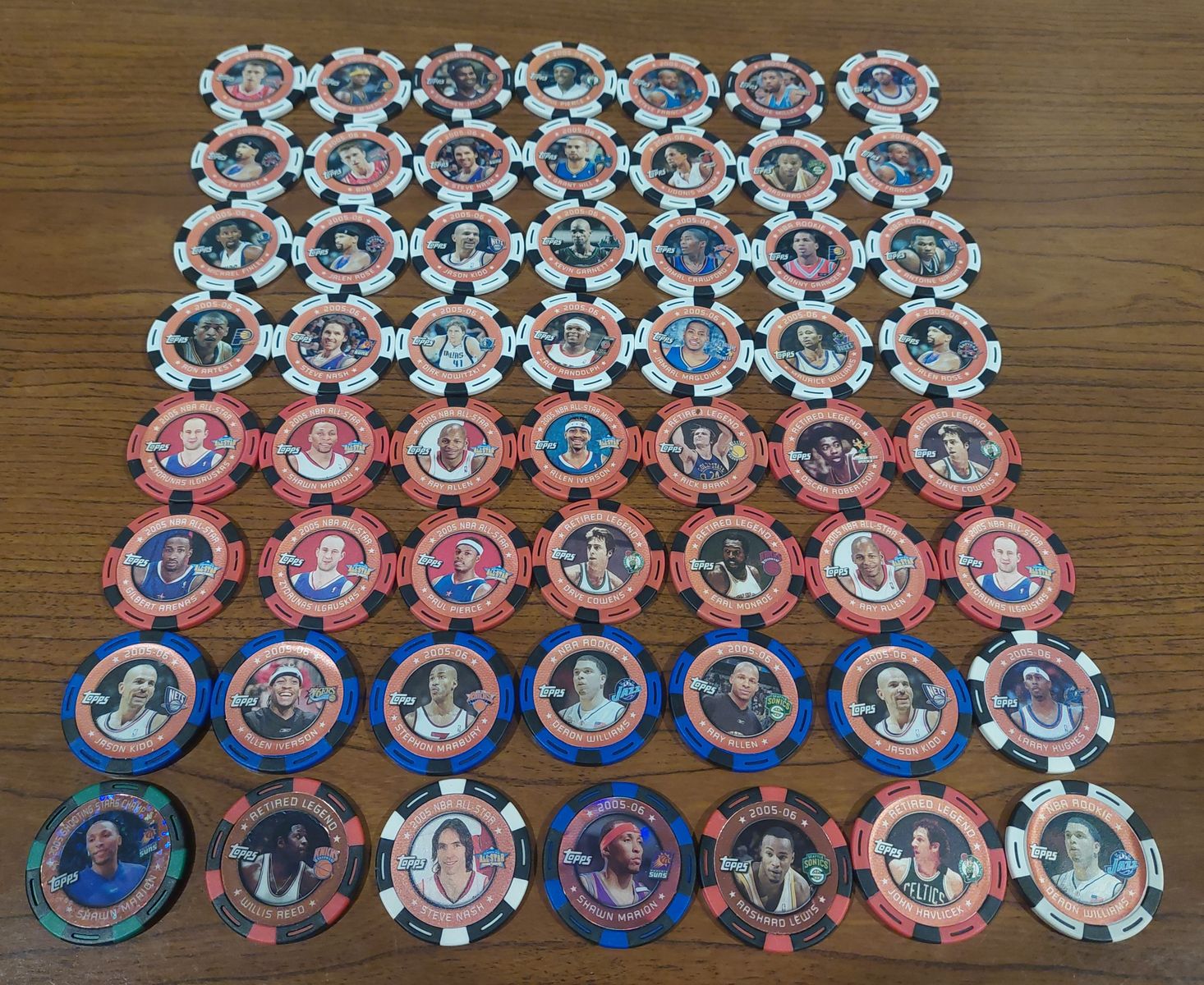 2005-06 Topps NBA Collector Chips Lot – 68 Total! Stars, Rookies, Legends, Serial-Numbered Parallels & More! 