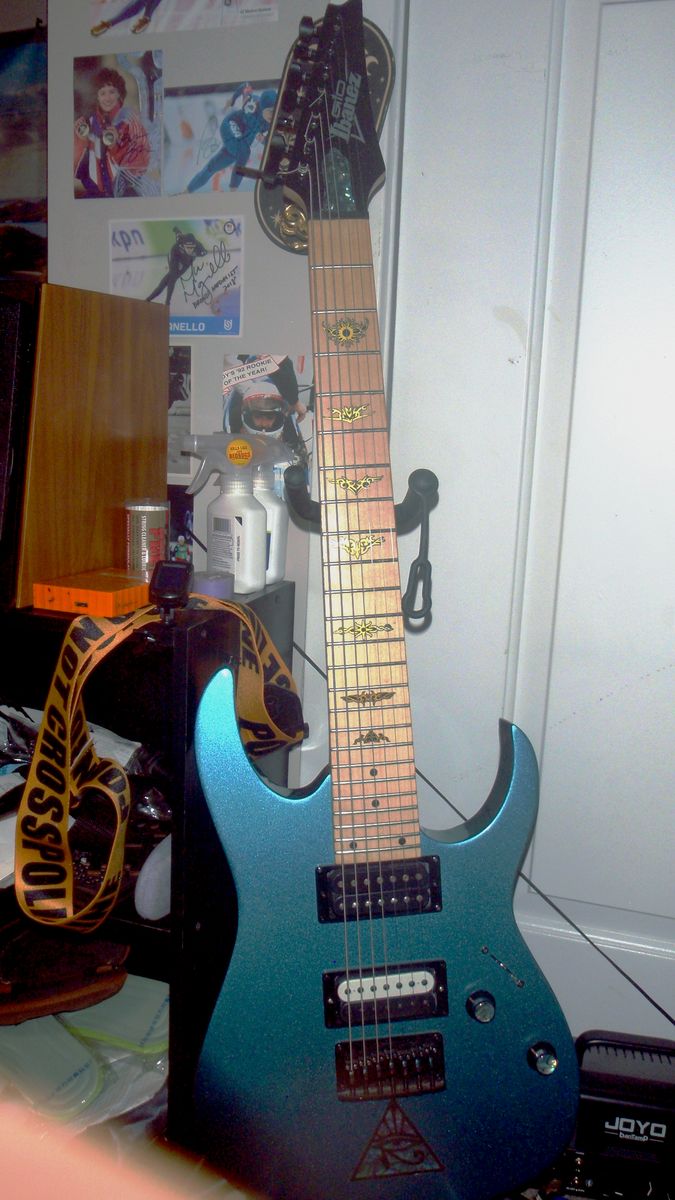 Ibanez 7 String Electric Guitar Custom Visuals. With Dimarzio Petrucci Bridge And Neck Pickups
