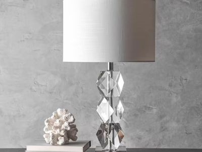 Elizabeth 27 in. Clear Glam Table Lamp, Dimmable