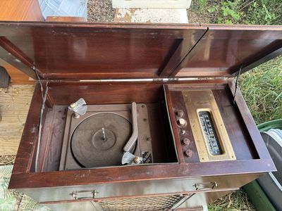 Vintage record player radio console