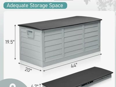 NIB- Collapsible 75 Gallon Outdoor Garden Plastic Storage Deck Box