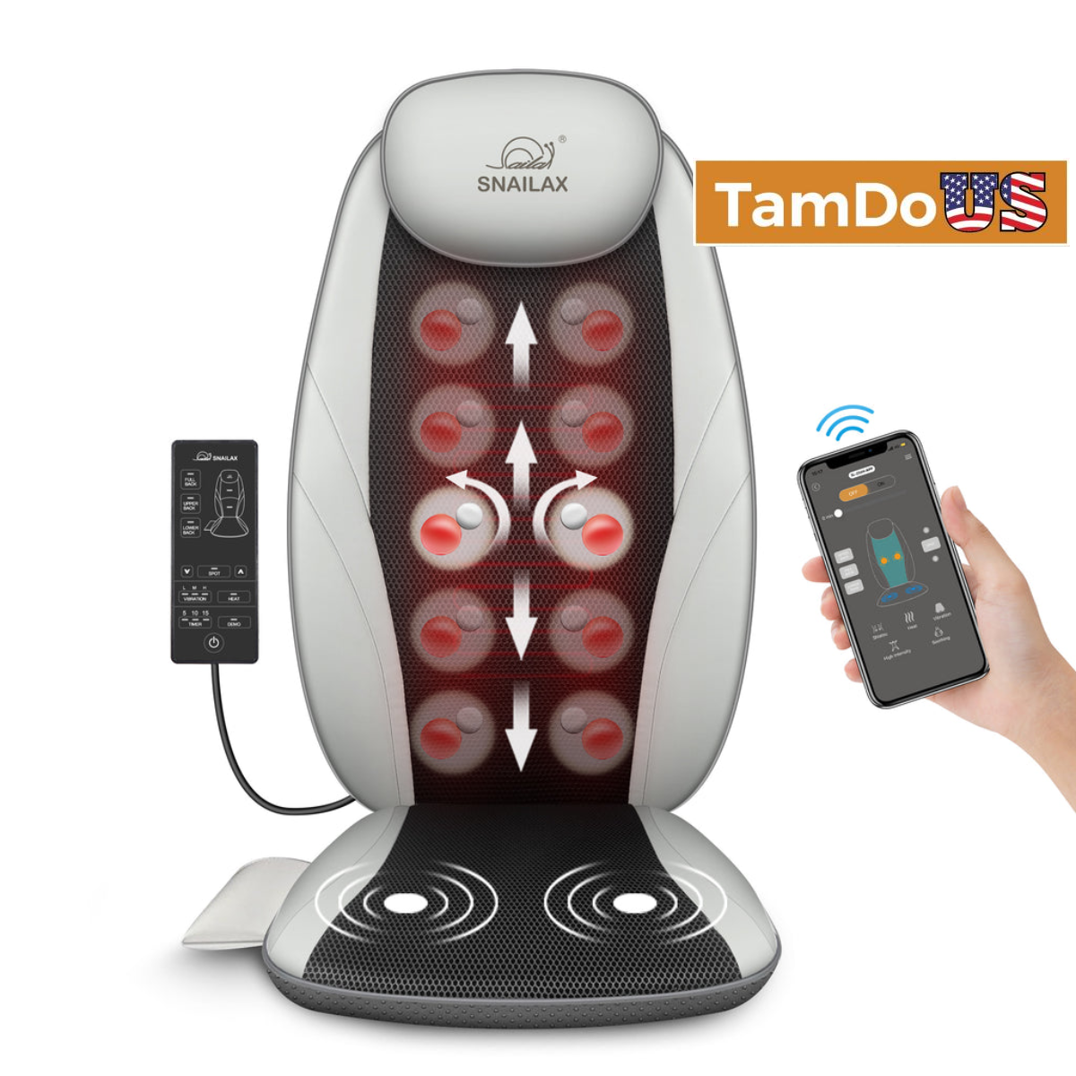 Snailax Smart App Control Shiatsu Back Massage with Heat -256H-APP