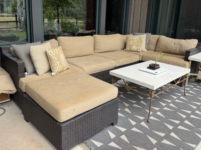 Outdoor Wicker Patio Sectional Sofa Set with Cover
