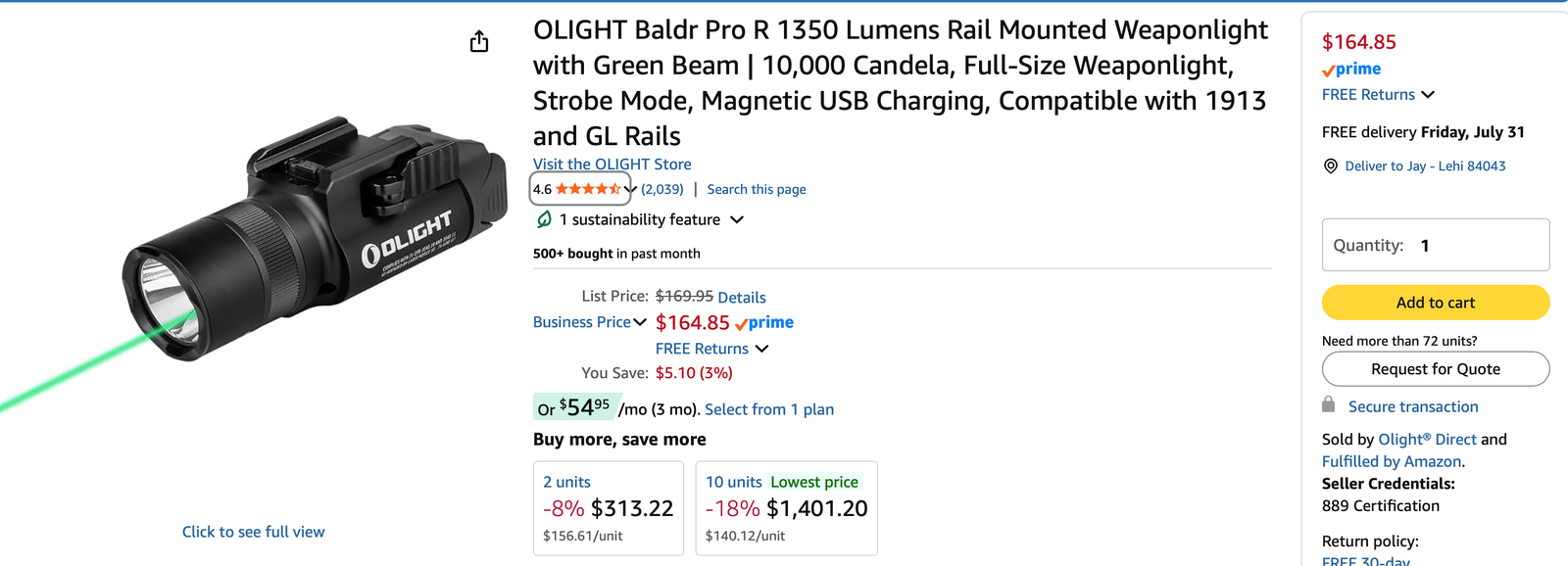 Laser Sight Green Beam