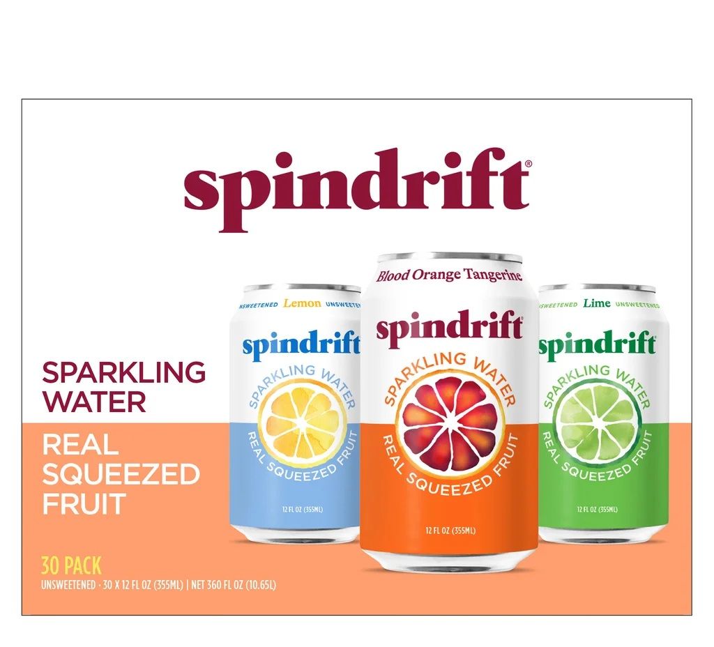 SpinDrift Sparkling Water Variety Pack 30 Count #68624