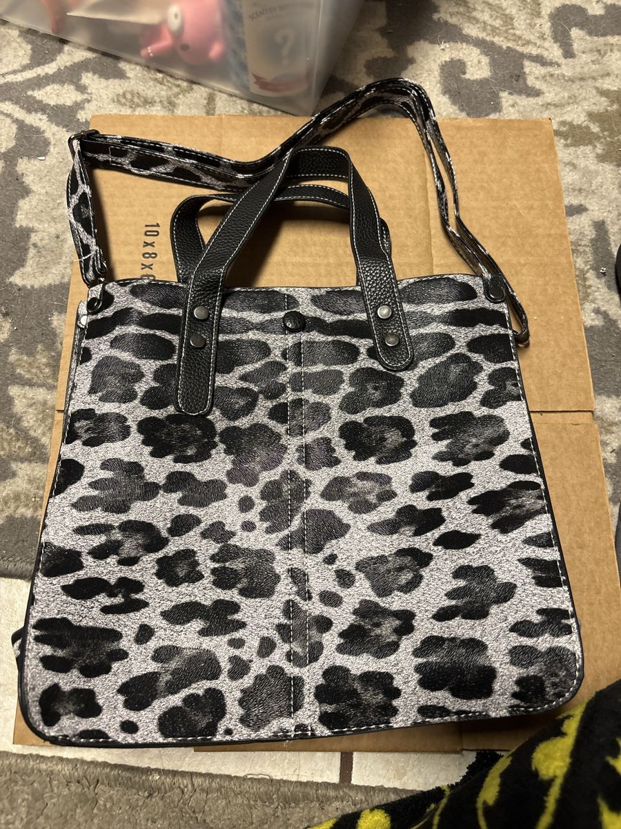 Black and White Leopard Print Bag