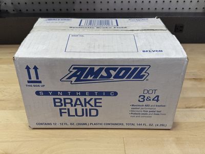AMSOIL Synthetic Brake Fluid DOT 3 & 4 - Case of 12 (12 oz Bottles)