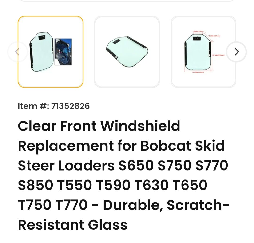 Bobcat Clear Front Windshield