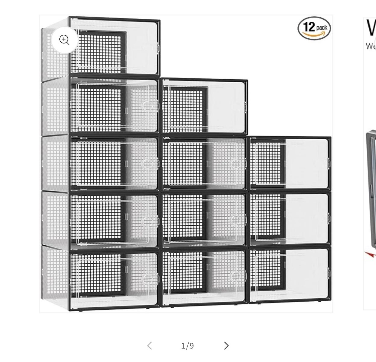 3 New 12-Pack XXXL Stackable Shoe Storage Boxes - Clear Drop Front Bins - NIB