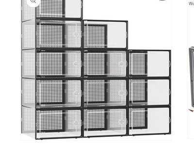 3 New 12-Pack XXXL Stackable Shoe Storage Boxes - Clear Drop Front Bins - NIB