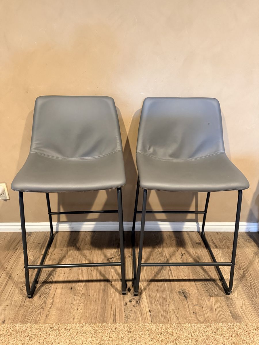Two Counter Height Gray Stools
